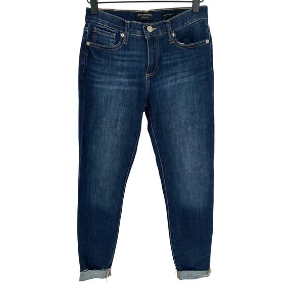 Banana Republic Mid Rise Skinny Jeans Cropped Blue Dark Wash Cuffed Western 26 - Picture 1 of 9